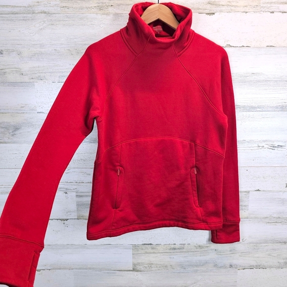 Athleta Womens Polartec Funnel Neck Pullover Small Red Activewear Outdoor Nylon - Picture 4 of 11